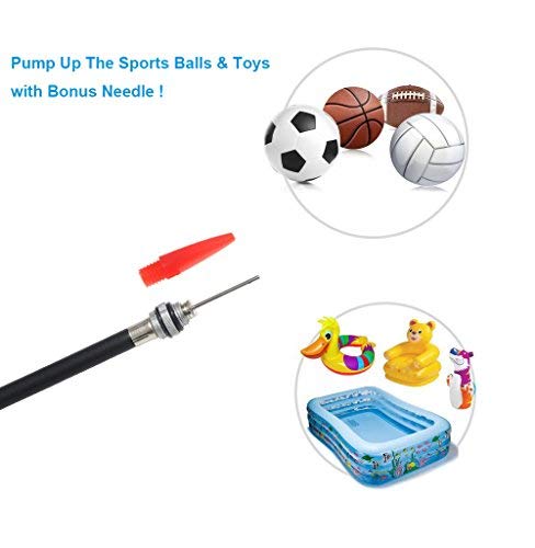 Kitbest Mini Bike Pump, Bicycle Tire Pump : Fits Presta & Schrader Valves & Sports Ball, Portable High Performance Hand Bike Air Pump for Mountain, Road, Hybrid & BMX Bike