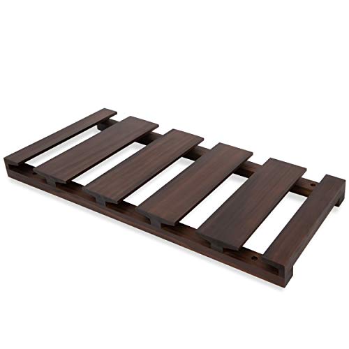 Rustic State Eze Stemware Glass Rack Under Cabinet Easy to Install Hanging Bar Glass Rack 21.6 Inch by 10 Inch Chestnut - Thumbnail 3