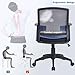 Office Chair Ergnomic Desk Chair Adjustable Computer Chair Executive Mid Back Rolling Swivel Chair with Lumbar Support Armrest Mesh Task Chair for Women Adults, Black
