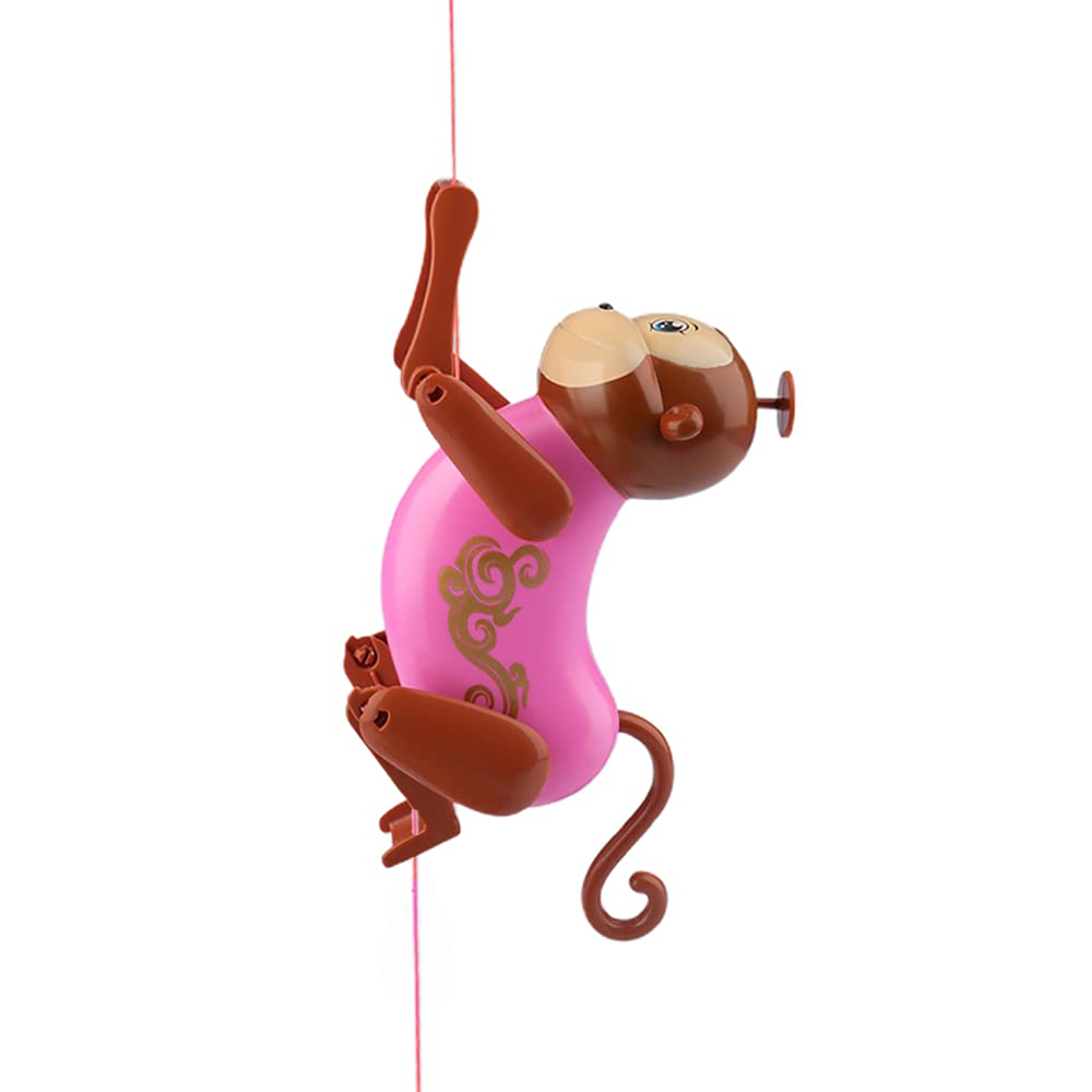 Photo 1 of NEXTAKE Rope-Climbing Monkey Toy - Interactive Pull and Climb Monkey with Funny Sound Effect for Kids (Pink)
