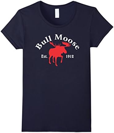 Women's Theodore Roosevelt Bull Moose Party T-shirt Large Navy