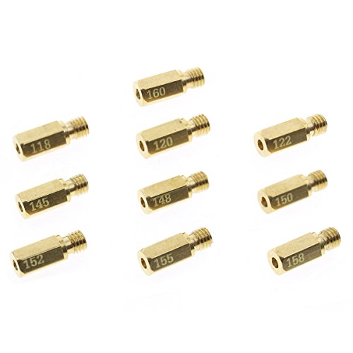 AUTOKAY 10 PCS Main Jet for OKO KOSO PE PWK Keihin Carburetor Available Size 118-160