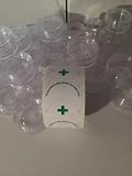 100 Clear Acrylic 5ml Concentrate Containers Jars & Lids PLUS 1 Roll Green Cross, RX Medical Labels (Green Cross - Generic) by Green Drakon