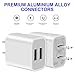 USB Wall Charger 2.1A Dual USB Charger Adapter Quick Charger for iPhone X 8/7/6 Plus SE/5S/4S,iPad, iPod, Samsung Galaxy S7/S6/S5 Edge, LG, HTC, Huawei, Moto, Kindle and More (White)