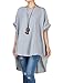 Mordenmiss Women's Summer Tee Shirt Oversized Top Hi-Low Tunic Style3 Gray L