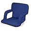 PICNIC TIME Ventura Portable Reclining Stadium Seat with Back Support, Folding Bleacher Chairs with Back and Cushion, Thick Padded Stadium Seat and Armrest, Include Six Backrest Positions, (Navy Blue)