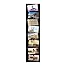 Adeco [PF0266] Black Wood Wall Hanging Picture Photo Collage Frame, 8 Slanted Tilted Skewed Openings, 4x6 inches