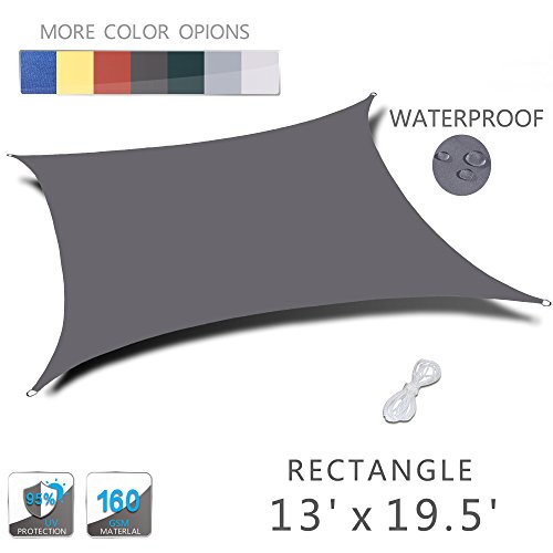 UPC 745560540923, LOVE STORY 13&#39; x 19.5&#39; Rectangle Charcoal Waterproof Sun Shade Sail Perfect for Outdoor Patio Garden