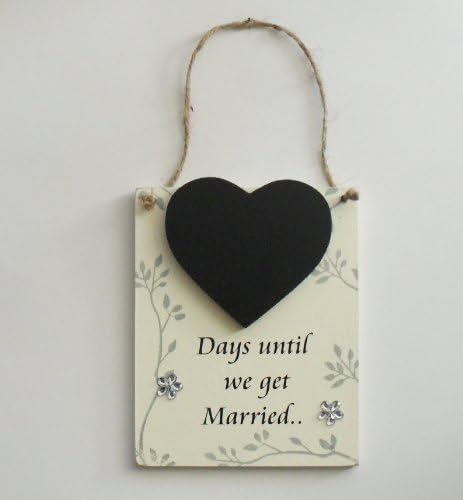 Days Until We Get Married Chalkboard Wooden Keepsake Plaque by Craftworks Originals