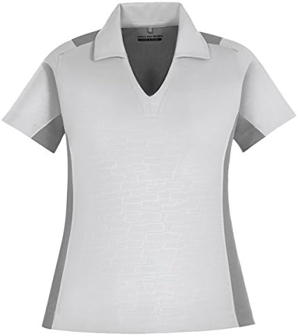 North End Womens Reflex Perf Embossed Print Polos (78691) -CRYSTL QRTZ -XL