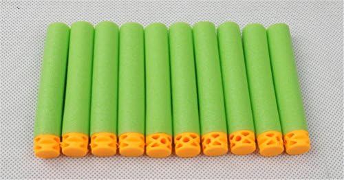 Ennrui 200Pcs 7.2cm New Design TPR Hollow Soft Foam Refill Darts Bullet for Nerf N-strike Elite Series Blasters Kids Toy Gun (GREEN)