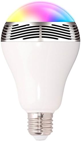 XinDingLi BL-05 3 Watts Wireless LED Color Bulb Build-in Bluetooth Speaker and Smart Phone App Controlled Color Changing Speaker Lamp with Crystal Box Packaging (White)