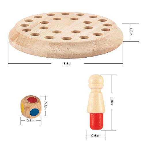 New Upgraded Wooden Memory Match Stick Chess Game Toy for Kids- Fun Checker Board Family Game Educational Color Cognitive Ability Chess Game Xmas Present for Parent-Child Interaction Early Education