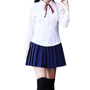 palaisgent 清純派 JK 制服 女子高生 リアル コスチューム リボン紐タイプ ニーハイソックス付き