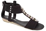 Hazel's Star Quad Straps Gladiator Sandal with Back Zip Closure and Padded Insole
