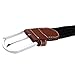 Ayliss Men's Elastic Fabric Woven Stretch Belt Leather Inlay,Black