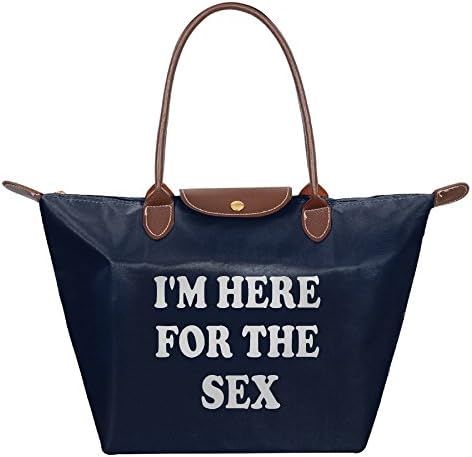 Jian BOJI New Fashion Ladies Large Tote Bags I'm Here For The Sex,Multifunction Waterproof Shoulder Handbags With ZippeNavy