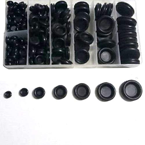 170PCS Rubber Grommet, 7 Different Sizes, Double Sided Round Rubber