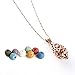 Maromalife Lava Stone Diffuser Necklace, Teardrop Diffuser Necklace Essential Oil Aromatherapy Necklace 316L Stainless Steel Necklace with 8 Lava Stone(Rose-gold)