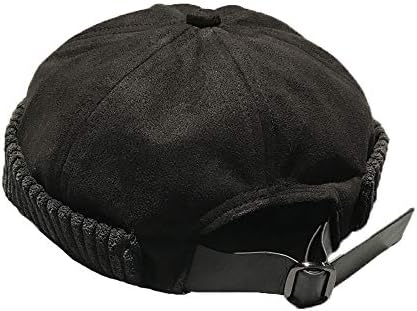 Unisex Docker Brimless Hats Skullcap Beanie Worker Sailor Cap Retro Rolled Cuff Skull Caps with Adjustable