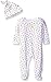 Burt's Bees Baby Baby Boy's Romper Jumpsuit, 100% Organic Cotton One-Piece Coverall, Cloud Honeybee Print, 0-3 Months