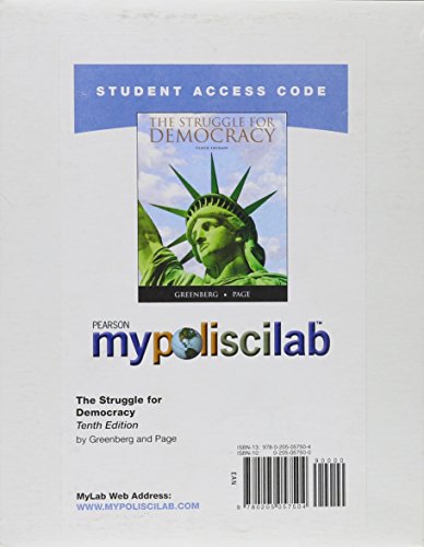 The MyPoliSciLab without Pearson eText -- Standalone Access Card -- for Struggle for Democracy (10th Edition) -  Edward S. Greenberg, Other Format