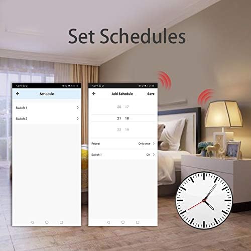 aixi SHS Wi Fi Interruptor de luz inteligente compatible con Amazon AlexaGoogle Home Smart Lifetuya Smart APP control 1 Gang