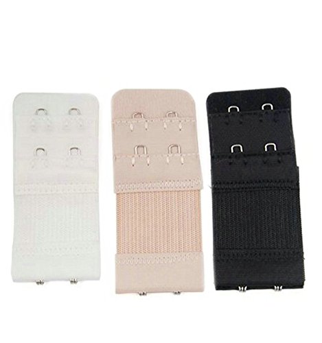 Hosaire Women’s Bra Extender Strap 2-Hook 3 Rows Soft Back Bra Band Extender 3 Packs - Thumbnail 3