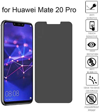 Huphoon Privacy Anti-Spy Tempered Glass Screen Protector for Huawei Mate 20 Pro 6.39inch Privacy Protector Highly Durable Oleophobic Coating Sensitive Touch Privacy