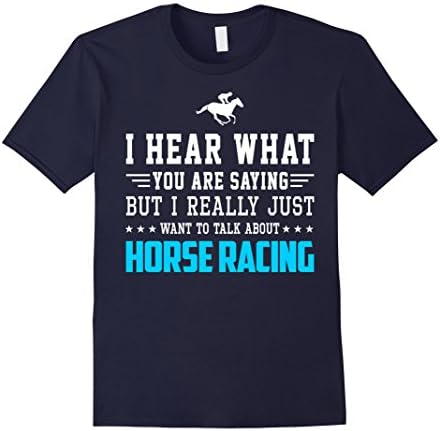 Mens I Just Want To Talk About Horse Racing Funny Shirt Gift Large Navy