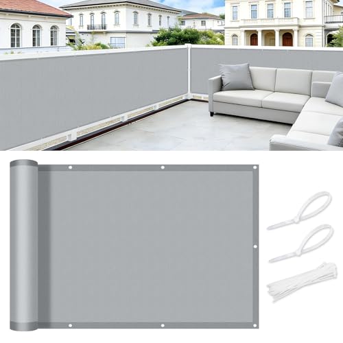 COOL AREA Balkon Sichtschutz Wetterfest 105x1000 cm,Grey