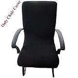 Loghot Computer Office Spandex Fabric Stretch Rotating Chair Covers Washable Durable Chair Cover (Low Back, Black)