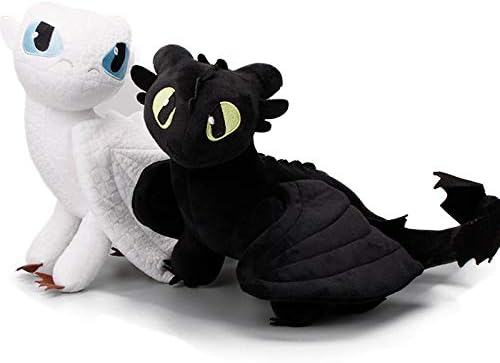 QIANMA Dragon Plush Toy Doll 2pcs/lot Light Fury 15-55cm How to Train Your Dragon 3 Plush Toys Toothless Night Fury Soft Stuffed Dolls Dragon