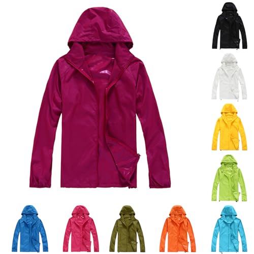 Waterproof Ladies Jacket Lightweight Waterproof Jacket with Hood Womens, Packable Windbreaker Raincoat Long Sleeve Outdoor Coats for Hiking, Travel Lightweight Ladies