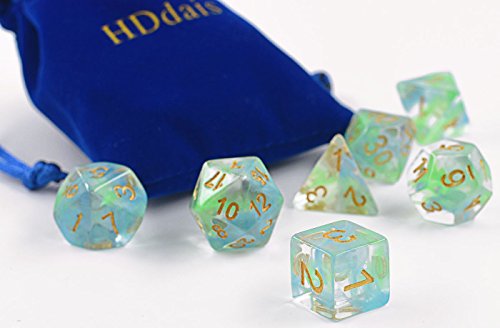 image for HDdais Polyhedral Gaming Dice Complete Sets of 7-Die Dice - D4 D6 D8 D