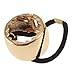 FOONEE Elastic Cuff Wrap Hair Styling Ring Mirror Metal Ponytail Holder,Gold