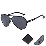 HODGSON Aviator Polarized Sunglasses for Men Women, AL-MG Frame Unbreakable Lens