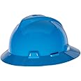 MSA V-Gard Full-Brim Hard Hat with Suspension - Polyethylene Shell, Superior Impact Protection and Self Adjusting Crown Straps - Standard Size Hard Hat