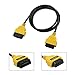 AUTOAND Wired 150cm OBD2 16Pin Male to Female Extension Cable Diagnostic Extender Cord, Yellow (Round 16 Pin 150cm)