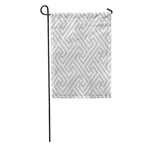 Semtomn Garden Flag Gray Modern Vintage Pattern Ethnic From Bali