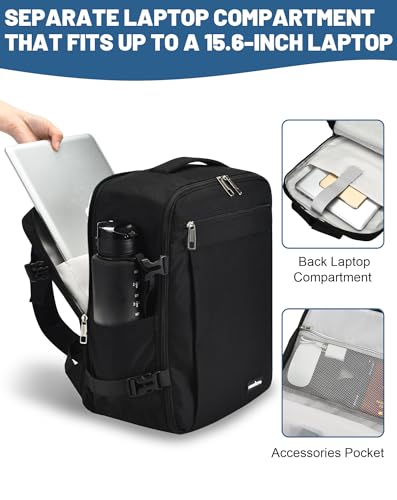 MOCOCITO Travel Backpack Cabin Airplane 40 x 20 x 30, Travel Suitcases Cabin for Vueling Waterproof Backpack Hand Luggage, 30L Backpacks Men Women Travel Backpack Laptop Backpack (Classic Black)
