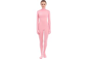 SUPRNOWA Full Body Unitard Turtleneck Spandex Footed/Footless Long Sleeve Unisex