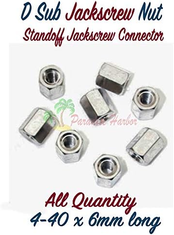 BDHardwareHouse 25 Pcs 4-40 Hex Nut 6mm D Sub Standoff Jackscrew Connector Spacer VGA DVI DB9