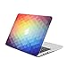 Unik Case Ultra Slim Light Weight Matte Rubberized Hard Cover for Macbook Pro 13-inch with Retina Display Models  A1425 and A1502 - Rainbow Gradient Ombre Triangular