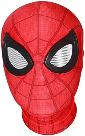 Spiderman Cosplay Costume Adult Kids Lycra Spandex Zentai Halloween Homecoming Spider Man Costumes Suit (Kid Mask, Red)