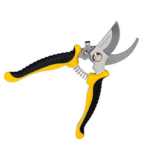 Bearstar Garden Hand Pruner,8" Professional Stainless Steel Bypass Pruning Shears Garden Clippers