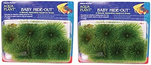 Penn Plax Fish Breeding Grass – Baby Hideout, Safe Hiding for Fry – Decorative Aquarium Grass (2-(Pack))