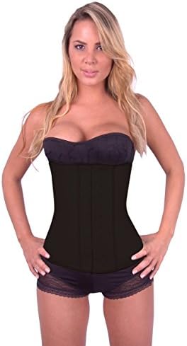 Pontebella Girdles Sport Waist Cincher Thermo-Active 100% Cotton Lycra (Black, XXS)