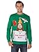 Tipsy Elves Men's Ugly Christmas Sweater - Happy Birthday Jesus Sweater Green Size XXL