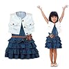 Hotopick Jurk voor kleine kinderen, babymeisjes, zomerjurk, retro jeans, jurk voor meisjes, in marinestijl, mouwloos…